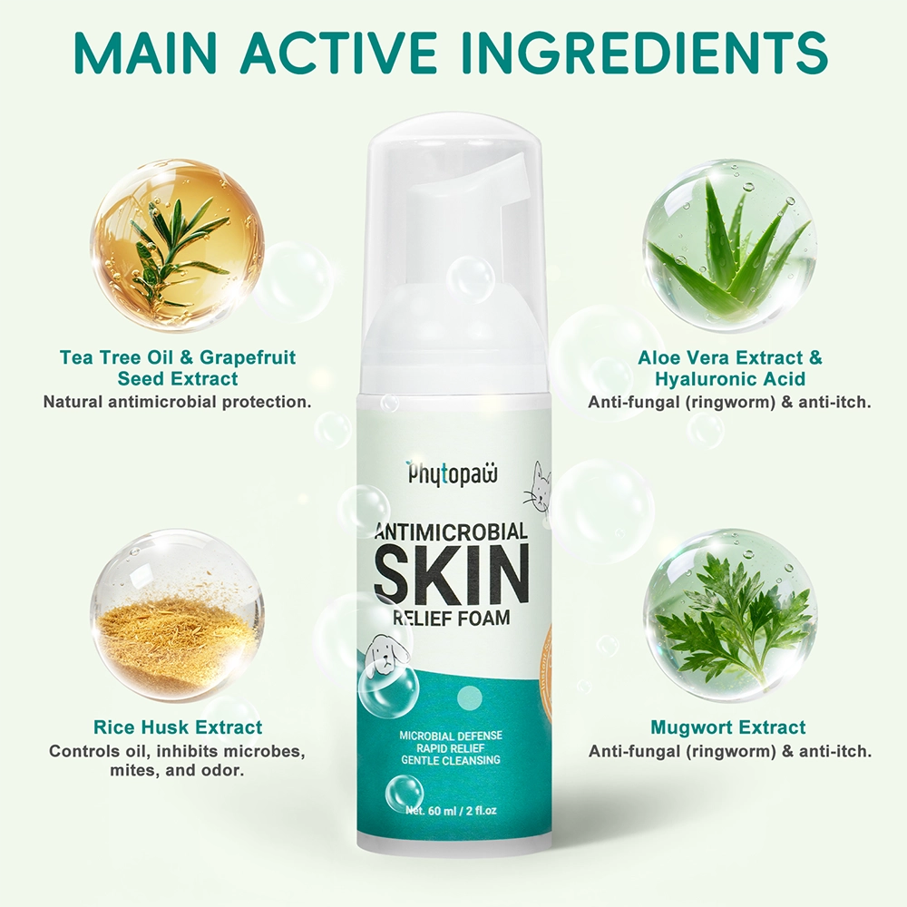 Espuma antimicrobiana para aliviar la piel